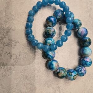 2 beautiful blue bracelets.